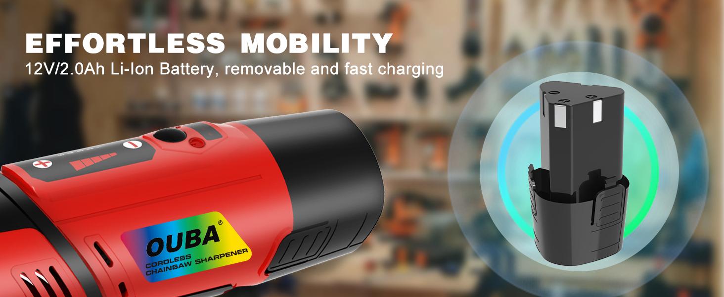 OUBA Cordless Rotary Tool Kit 12V Strong Magnetic Motor 5 Speed 18000 RPM 54 Accessories for Sanding Polishing Chainsaw Sharpener Carving Cutting DIY Crafts Drill Bits, for 3D printer