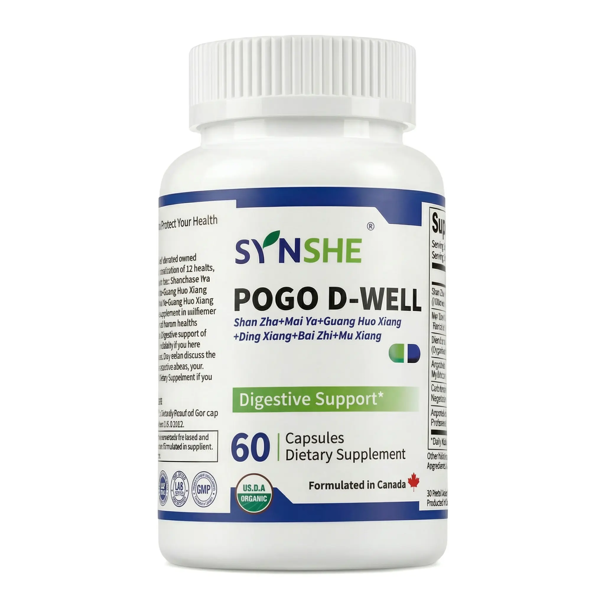 Synshe Pogo D-well Natural Digestive & Gut Health Supplement - Traditional Herbal Formula for Healthy Digestion & Daily Gastric Wellness - Supports Normal Digestive Function for Adults - 60 Vegan Capsules