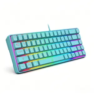 K68 60% Compact Gaming Keyboard, 68 Keys RGB LED Backlit Mini Keyboard, 10 Dynamic Modes & 7 Rainbow Colors, Ergonomic Mechanical Feel, Portable Wired Keyboard for PC Mac Gamers