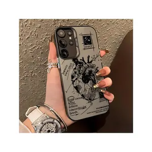 Fashion Sketch Heart Phone Case For SamSung For Galaxy A03/A04/A04e/A05/A05s/A10/A10s/A11/A12/A13/A14/A15/A20/A21s/A22/A23/A24/A25/A30/A30s/A31/A32/A33/A34/A35/A50/A52/A53/A54/A55/A70/A71/A72/S10/S10+/S20/S20Ultra/S21/S21FE/S22 Suitable for Samsung S24 FE