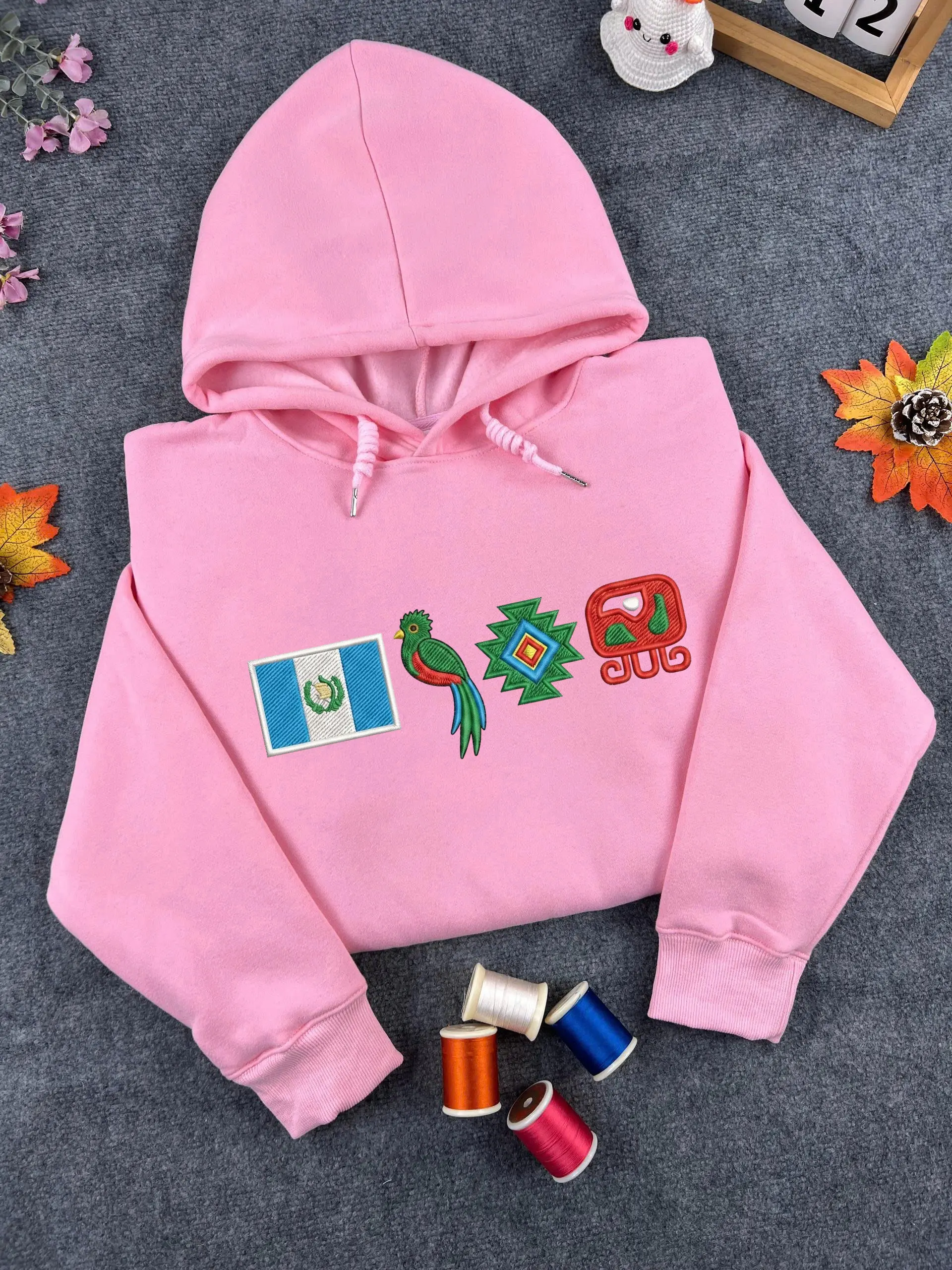 Guatemala Embroidered Hoodie, Quetzal Bird Sweatshirt, Mayan Symbol Apparel, Chapin Pride Gift, Guatemala Flag Crewneck