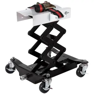 Low Profile Transmission Jack High Lift, 450 LBS Capacity, 7-23 in Lifting Range, Hydraulic Auto Repair Jack with Lockable Wheels & Safety Straps for Mechanics Use,Black Color