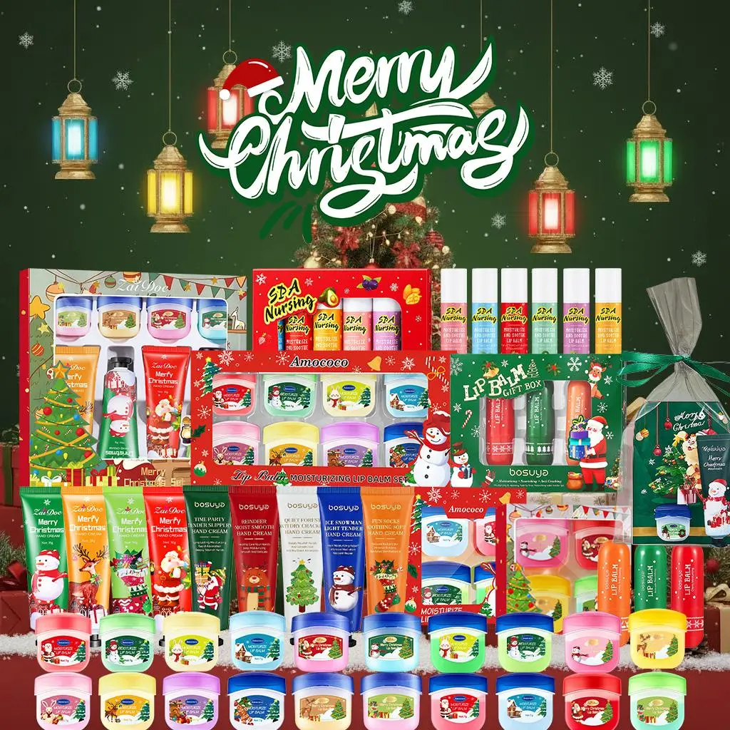 Christmas Premium Gift Set Winter Skincare Kit Hand Cream Lip Mask Balm Face Mask Toothpaste Deep Nourish Intense Hydration