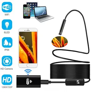 8LED WiFi Borescope Endoscope Snake Inspection Camera for iPhone Android iOS Water Proof Wireless