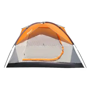 2/6 Person Family Stake-Down Dome Tents, Outdoor Double-Layer Waterproof Windproof Camping Gear with Rainproof Roof, Large Mesh Windows, Portable Easy-Setup Design, Carry Bag for All Seasons (Tarp Camper Trailer Compatible)