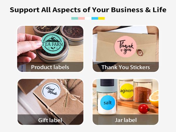 JADENS 2 Inch Round Direct Thermal Sticker Label, Self-Adhesive & Waterproof Label for DIY Logo, BPA & BPS Free, 750 Labels/Roll JADENS 2 Inch Round Direct Thermal Sticker Label, Self-Adhesive & Waterproof Label for DIY Logo, BPA & BPS Free, 750 Labels/Roll