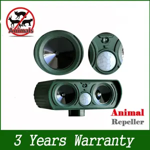 Solar Ultrasonic Animal Repeller for Cats Dogs Birds & Snakes - 2pcs Cross-Border Solar-Powered Repellent Device with Infrared Technology