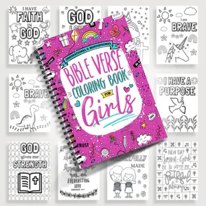 1pc Faith & Calm Christian Coloring Book with Bible Verses Spiral Notebook Bible Verse Coloring Book with Suns, Flowers, and Hearts Illustrations for Relaxing Faith-Focused Creativity 14cm x 21cm