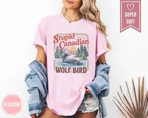 Stupid Canadian Wolf Bird Shirt, Heated Rivalry Inspired Clothes, Funny Bird T-Shirt, Sports Meme Clothing, Sport Lover Gift