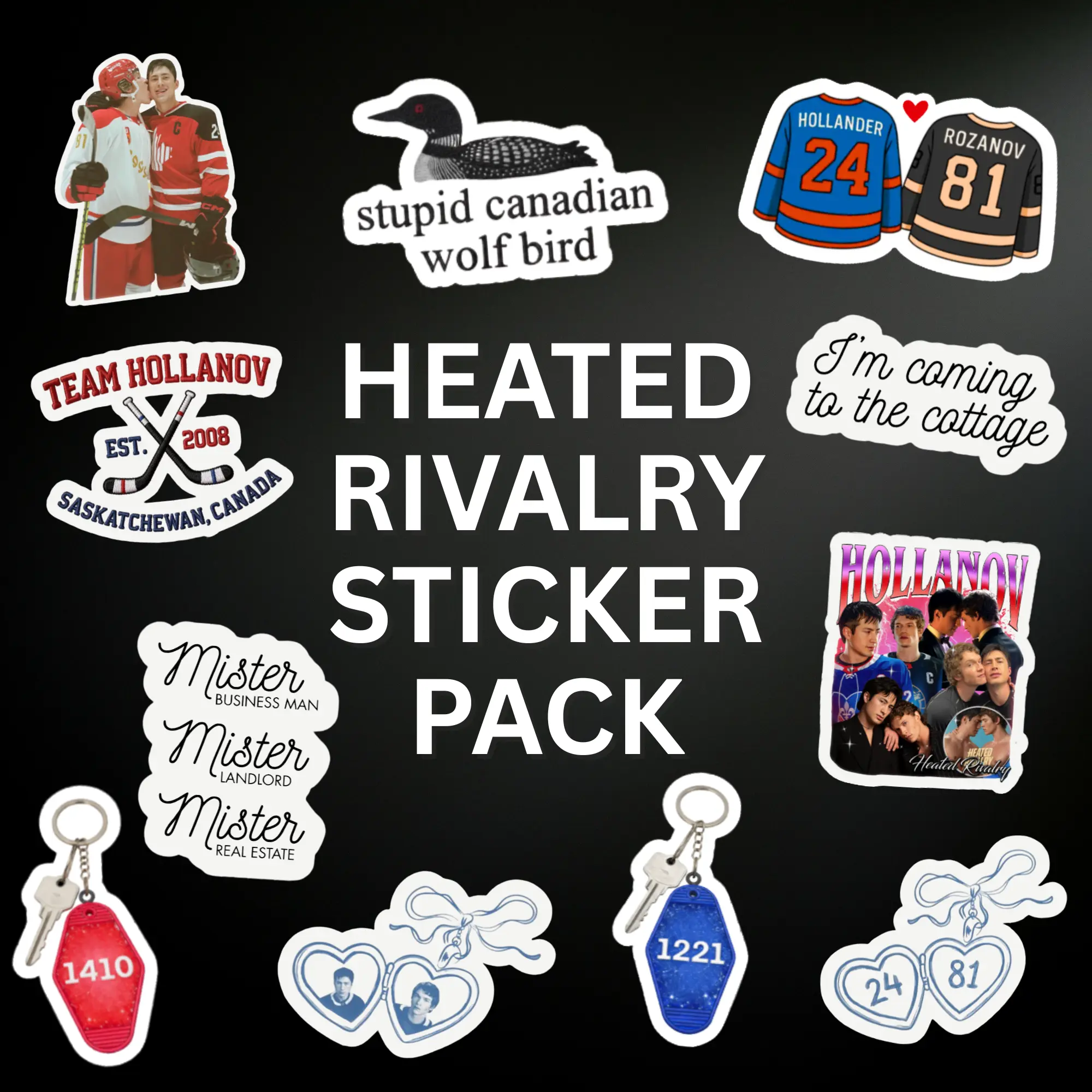 Heated Rivalry Sticker Pack (11PCS) – Glossy Die Cut Vinyl Bundle rosanov sticker journal decoration rivalry sticker