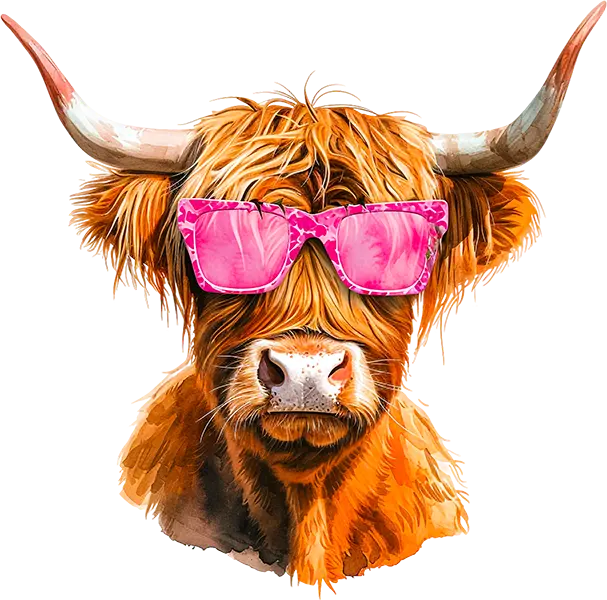 DTF Transfer – BC Cow Sunglasses Multi Sizes