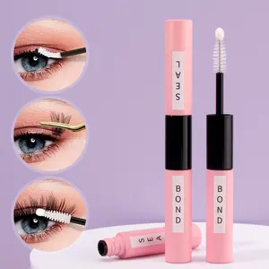 1pc Eyelash Bonding and Sealing Waterproof Cluster Eyelash Glue for Eyelash Extension Strong Fixation Personal Eyelash Glue for Self-use at Home Clear Cluster Eyelash Glue + Clear Eyelash Seal 2 in 1 Home Eyelash Cluster DIY Eyelash Kit