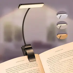 Clip On Reading Light for Books in Bed – 24 LED Rechargeable Book Lamp with Memory Function, 3 Color Modes & Stepless Dimming, Lightweight Night Reading Light for Book Lovers bookmark portable