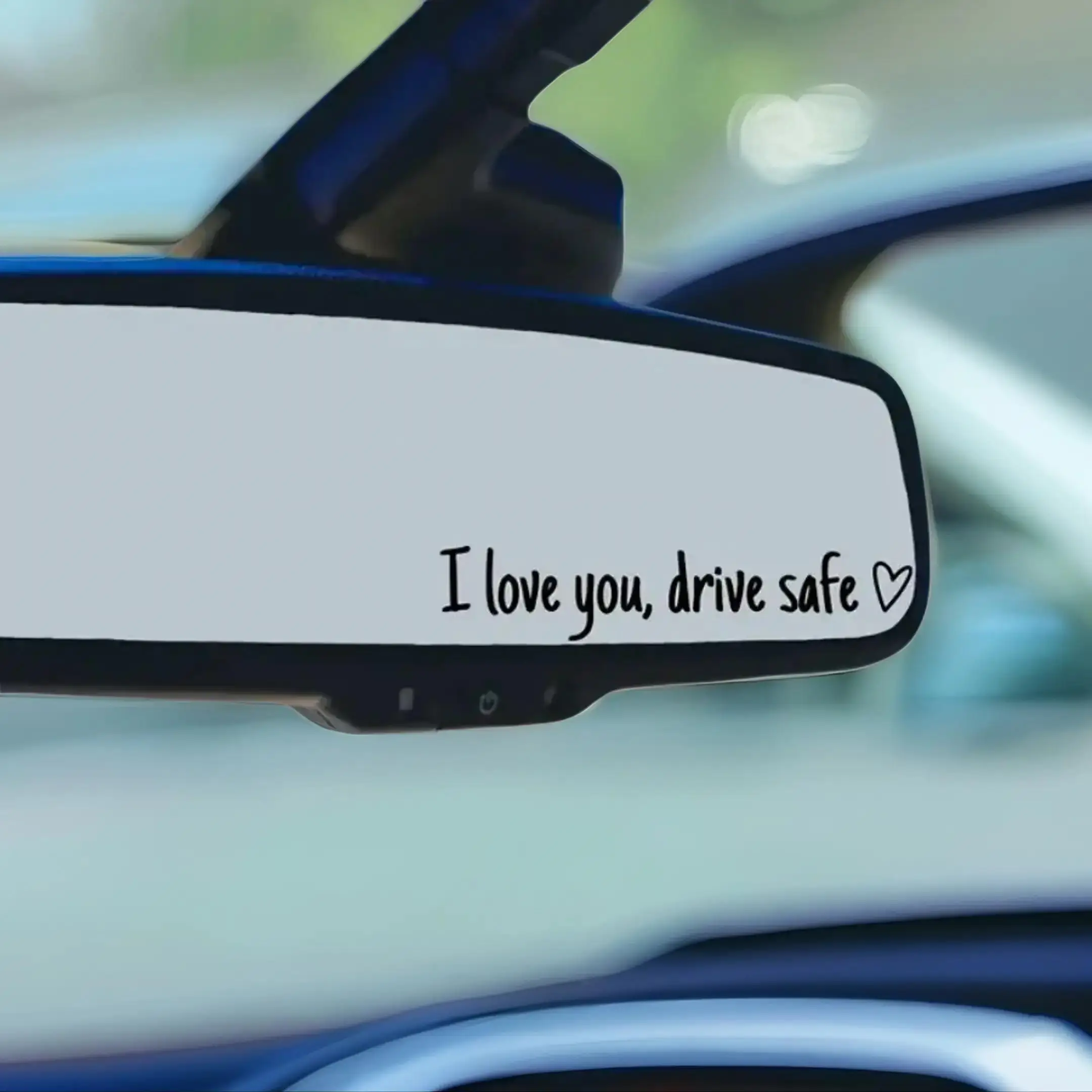 I Love You Drive Safe Mirror Sticker, Rearview Mirror Decorative Sticker, Vinyl Decal, Car Interior Accessories for Women, Car Stickers, Car Decals, W