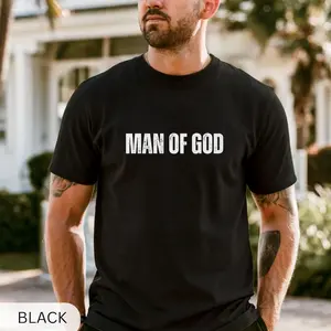 Man of God Shirt, Faith Christian Gifts, Religious Apparel, Believer Church Spiritual Leader, Jesus Love, Distressed Graphic