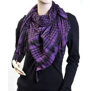 12 PACK Black And Purple Arab Shemagh Houndstooth Scarf WS2078D