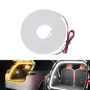 Trunk LED light with ambient lighting, interior atmosphere light, romantic decorative light, 4-meter warm white/white plug-in model, ready to light up upon opening, no damage to power supply, 99% car universal, Interior Car Lights