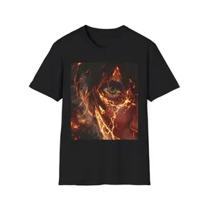 Fiery Eye Face Art T-Shirt | Lightning Crack Portrait - Original Graphic Art created by seller