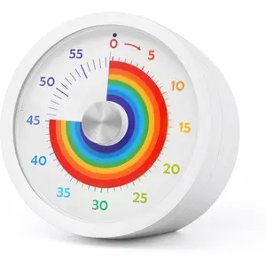 Kitchen Timer Rainbow Disk 60 Minute Countdown Timer for Kids and Adults Silent Time Management Tool(Rainbow)