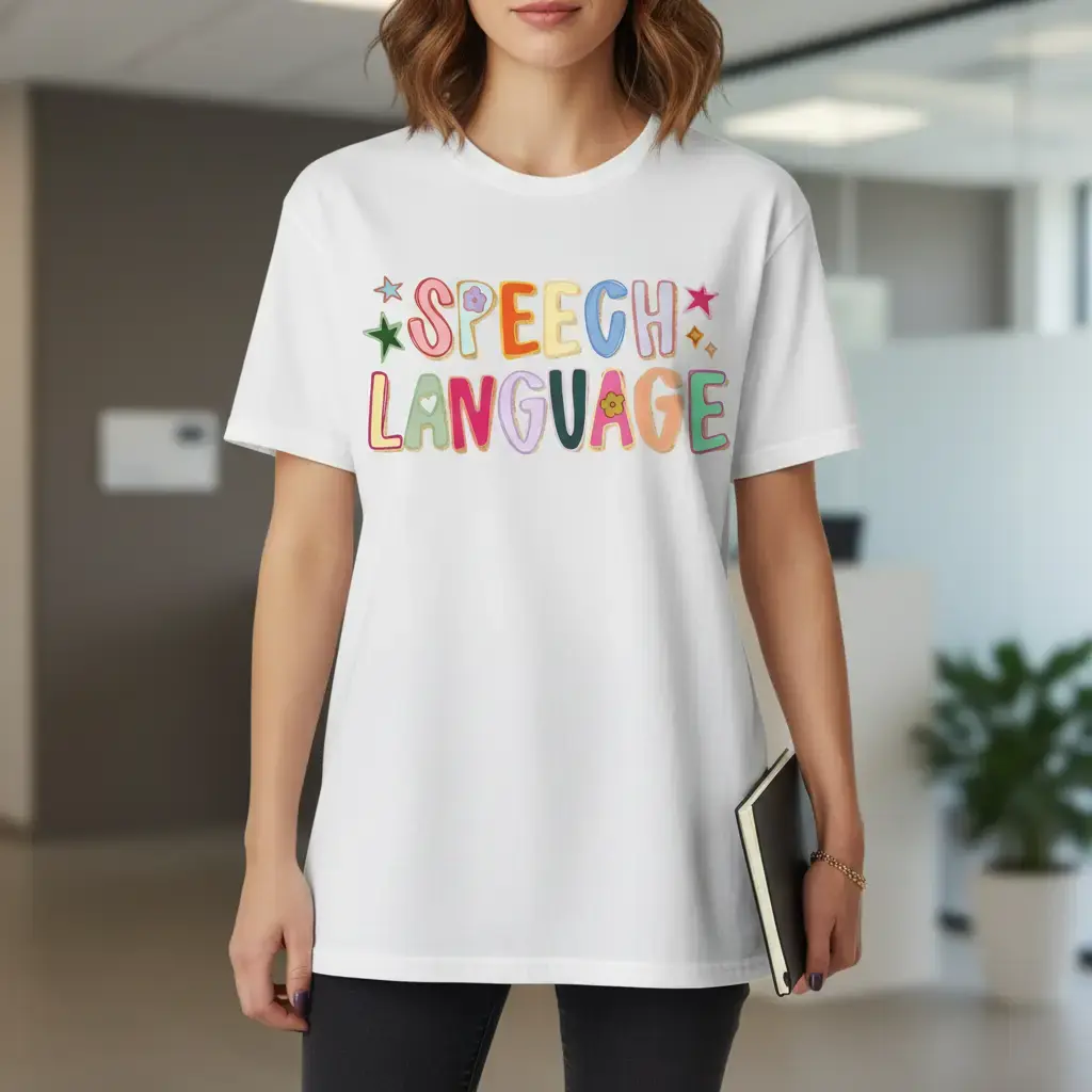 Women's 100% Cotton Oversized Short-Sleeve T-Shirt - SLP Doodle Graphic, Casual Streetwear Tops, Breathable Women's Clothes, Solid, Shortsleeve