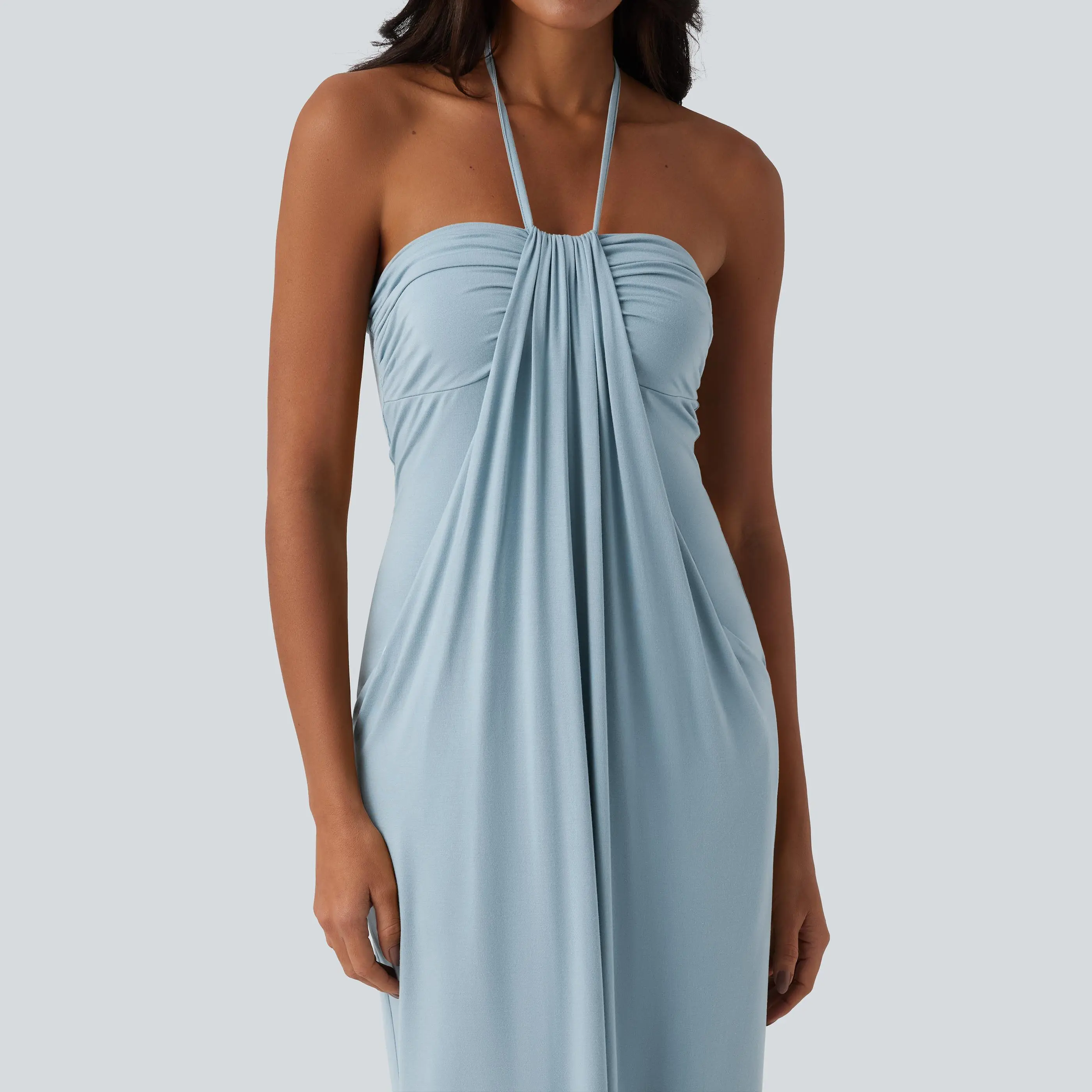 【Creator’s Pick】Halara Halter Tie Back Maxi Dress with Pockets