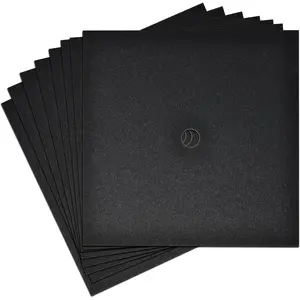 12 count Graduation Cap Decorations Black Glitter Background Grad Caps Topper Blank Base Graduate Hat Decoration Do It Yourself Crafts Party Supplies with 75 Adhesive Sticky Dots