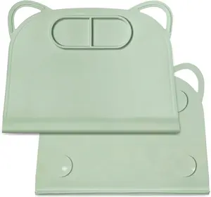 1 Pack  Suction Placemat with  Edge Bumper/Spill for    with Storage Bag, Non-Slip Dinning Table Mat, Dishwasher Safe for Table (Green)