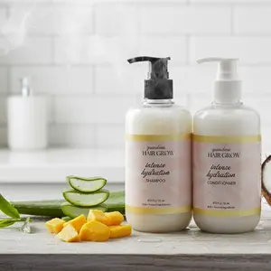 Grandma Hair Grow Intense Hydration Shampoo & Conditioner Set for All Hair Types 100% Natural Ingredients with Aloe Vera & Mango Extracts 425g x 2
