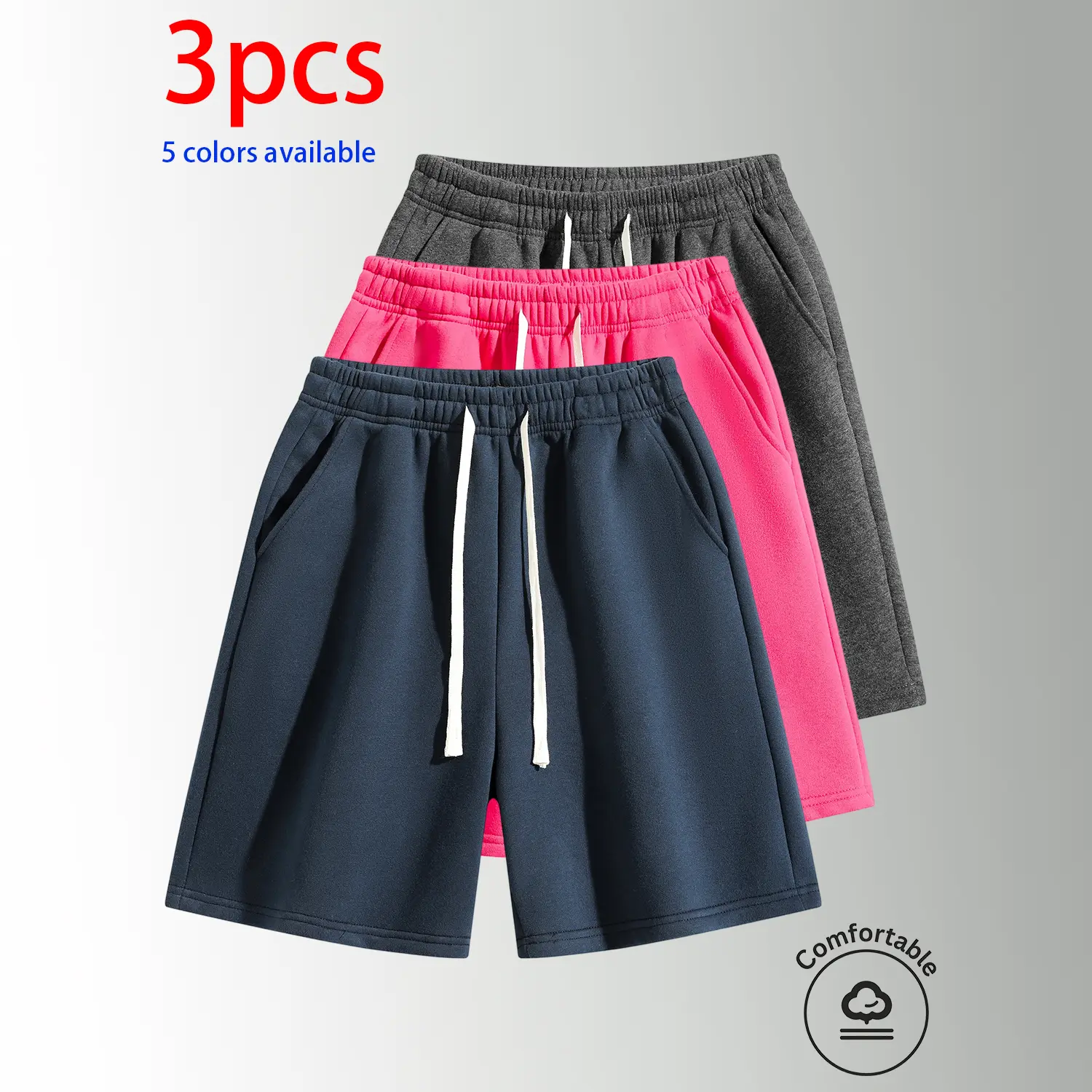 Navy blue + rose red + dark gray