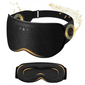 Sleep Mask with Bluetooth Headphones, 3D Contoured Eye Masks for Sleep, Sleeping Headphones, Sleeping Mask with Ultra-Thin Stereo Speakers for Men, Women, Tech Gifts - Black