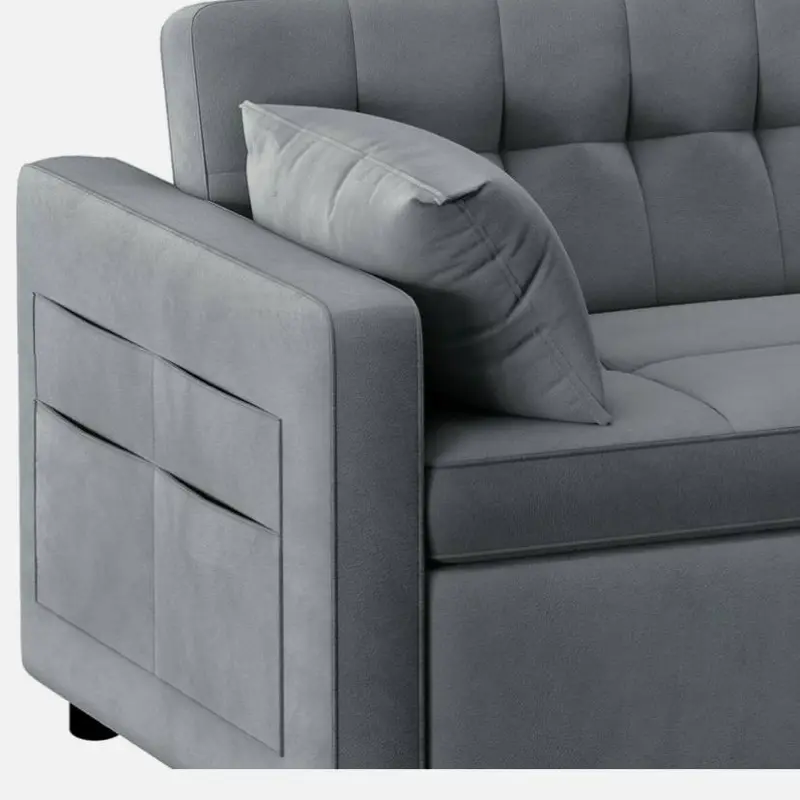 Convertible Sofa Bed 3-in-1 Multi-Functional Velvet Sleeper Couch Pull-Out Bed
