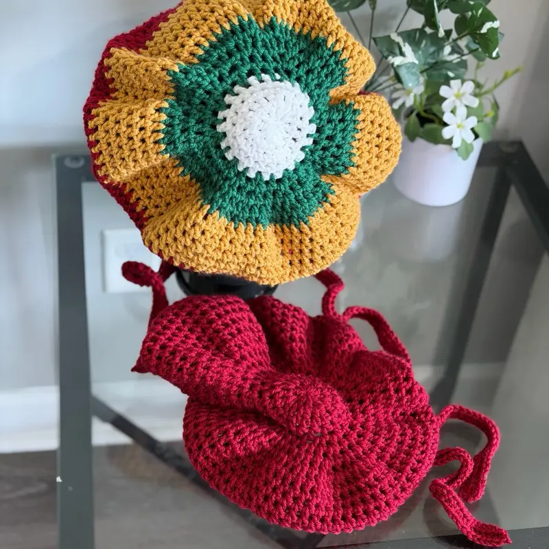 Handmade Crochet Slouchy Hair Bonnet - Soft Sleep Cap for Nighttime Hair Protection