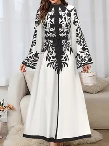 Luxurious Arabic Women's Long Dress, Middle Eastern Style Embroidered Sleeveless Maxi Dress, Elegant Loose Fit Party Gown, Fabric, Formal Wear