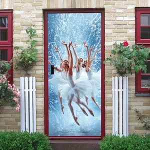 2pcs Ballet Dancer Wall Stickers Living Room Art Decor Decals Removable Self Adhesive Wallpaper Dance Theme Bedroom Wall Stickers Home Decor Appliques Waterproof Eco Friendly Material Easy to Install C