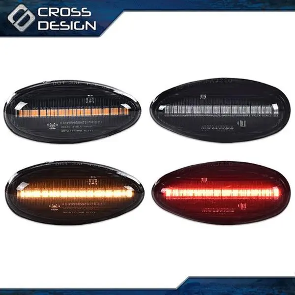 CROSSDESIGN 4 Rear LED Side Marker Lights - Smoke Lens, Vehicle-Specific Fit for 1999-2014 GMC Sierra 2500HD & 2001-2014 Silverado 2500/2500HD, Durable Automotive Accessory, Driving Safety Enhancement, Led Lights