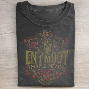 Vintage Ent Draughts Graphic Tee - Entmoot Maple Mead Shirt - Funny Beers of Middle Earth Tee - Iconic Movie Scenes Tee Menswear Top