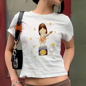 [Sale Up To 40%] Yoshitomo Nara Guitar Girl Music Y2K Baby Tee Summer Outfits, Trendy Shirt For Women, Gifts For Her