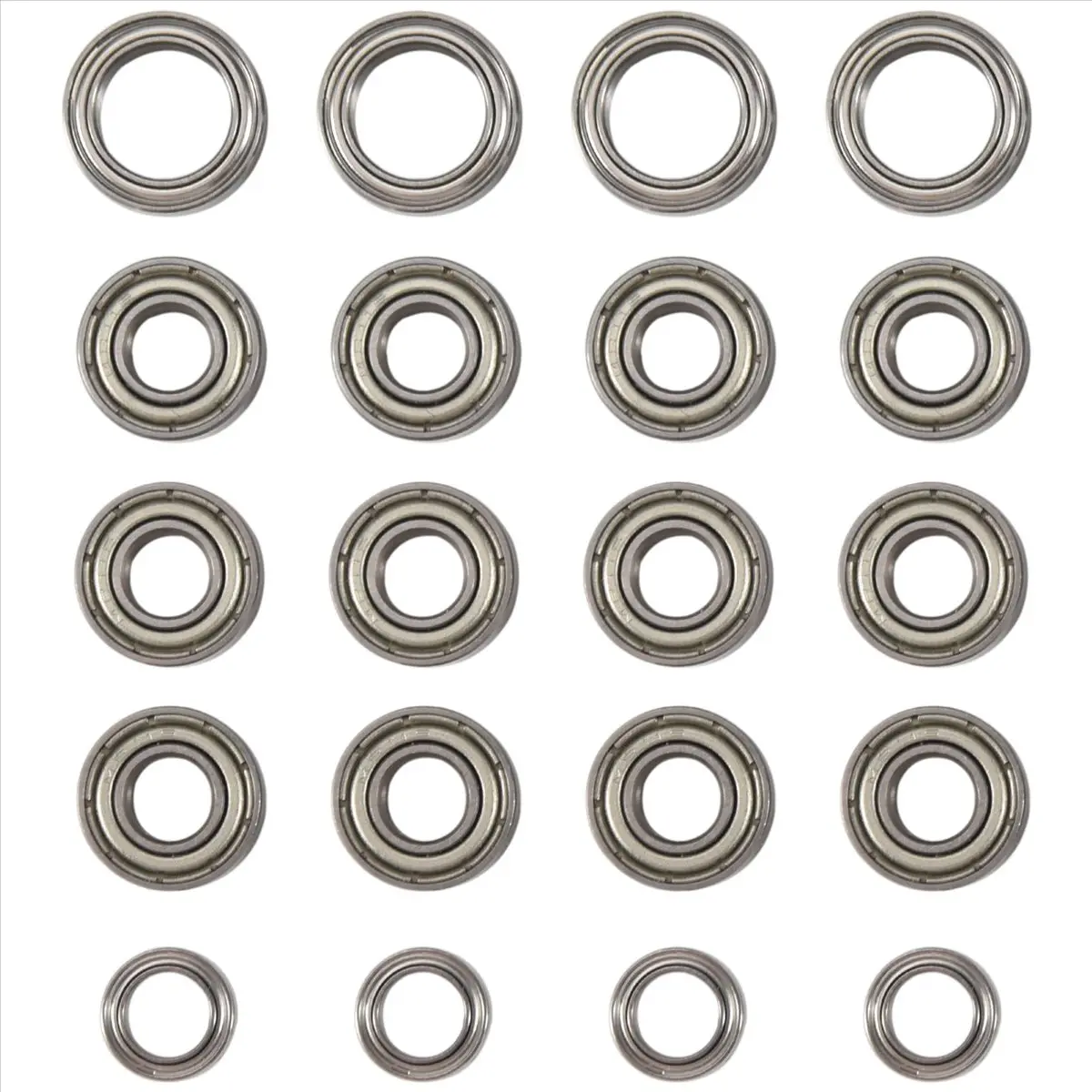 20Pcs Multi-Size RC Car Ball Bearing Kit - 12x 5x11x4mm, 8x 5x8x2.5mm All-Seasons Upgrade Parts for Tamiya TT Series (TT01, TT-01D, TT01E, TT01R, DF02) 1/10 RC Cars, Easy Installation & Replacement, Less Friction, Speed Upgrade