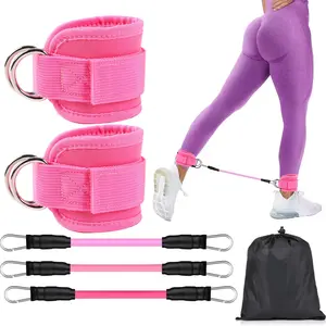 6-Piece Ankle Resistance Band Set, Fitness Exercise Equipment, Yoga Elastic Weighted Bands, Unisex Workout Gear, Home Gym Accessories