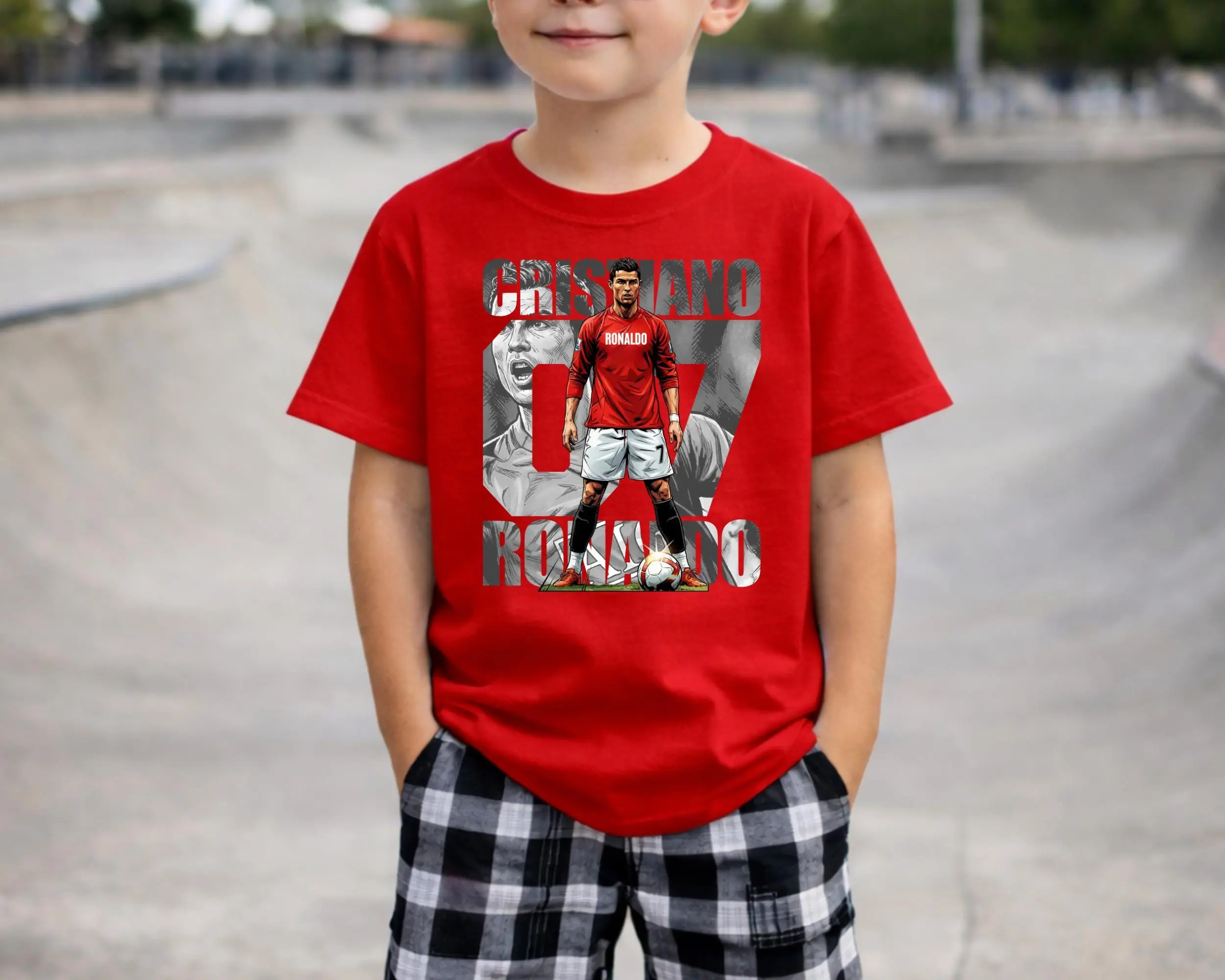 Cristiano Ronaldo Youth Soccer Shirt For Adults And Youth Graphic Tee CR7 Soccer Fan Gift for Boys