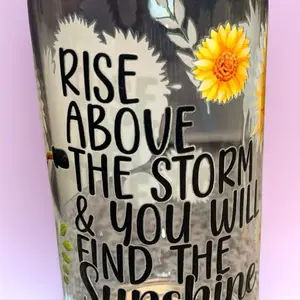 16 oz Glass Tumbler with Bamboo Lid & Plastic Straw Reusable Fashionable Design for On-the-Go Drinks Hand Wash Only