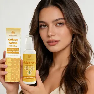 MegustaMe Golden Necta Hair Elixir - Complete Solution for Moisturizing, Split End Repair, Frizz Control & Damage - Gentle for Sensitive Scalps - Long Lasting Shine - 100ml