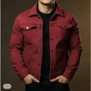 Men's Fashion Casual Jacket Washed Denim Top Loose Large Size Denim Jacket, suitable for autumn and winter seasons