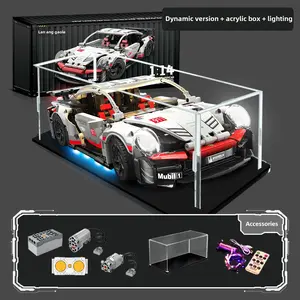 Buildable 1:14 RC 911 GT Supercar Kit - Dual Motor, LED Lights & Display Case | STEM Engineering Toy for Teens, Adults, Collectors Holiday Must-Have