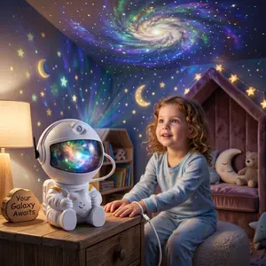 Starry Astronaut Galaxy Projector, 8 Lighting Modes, Remote Control, 270° Adjustable Ceiling Light, Timer-Equipped Bedroom Night Light for Kids, Home Theater Ambiance Lamp
