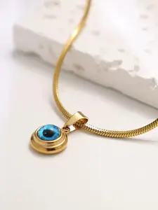 Angel Eye Stainless Steel Clavicle Necklace, Unisex Fashionable Daily Wear, Durable Low Sensitivity, High-End Style
