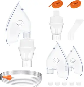 Universal Compressor Nebulizer Accessories Kit with 61" Air Tube, Adjustable Liquid Cup, Adult & Child Masks, Mouthpiece, Medical-Grade BPA-Free, Accessories Only
