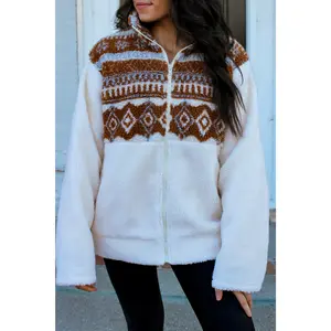 Aztec Print Sherpa Jacket
