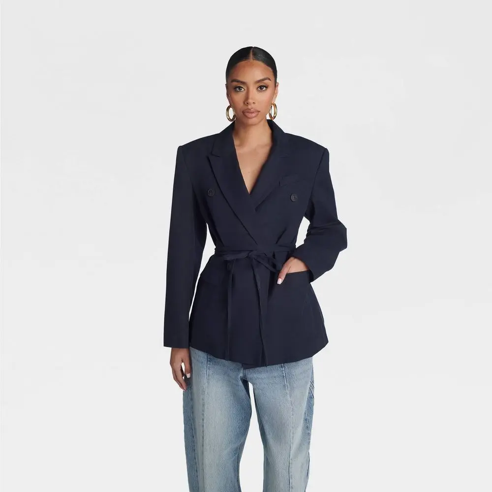KBB by KAHLANA Women's 'The Erin Blazer' - Navy Blue XL