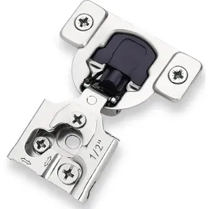 50 Pack Soft Close Cabinet Hinges – 1/2" Overlay for Cabinet Doors, Slow Self-Closing Concealed Hidden Hinges for Face Frame –Stainless, 3-Way & Quiet Close Damper